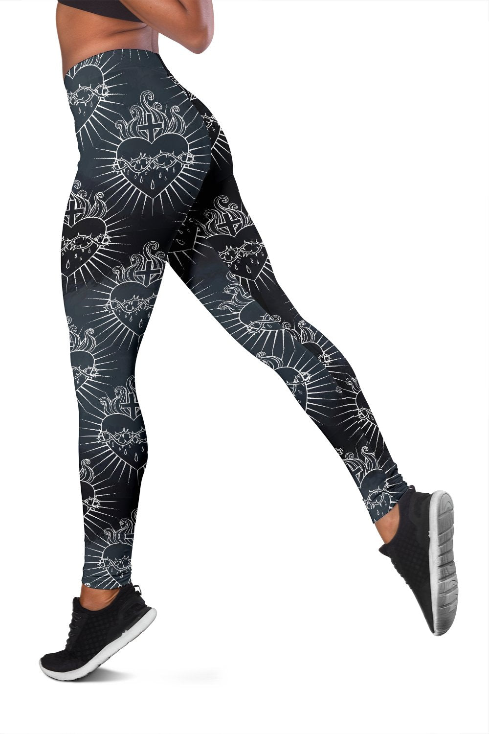 Christian Heart Tattoo Style Women Leggings