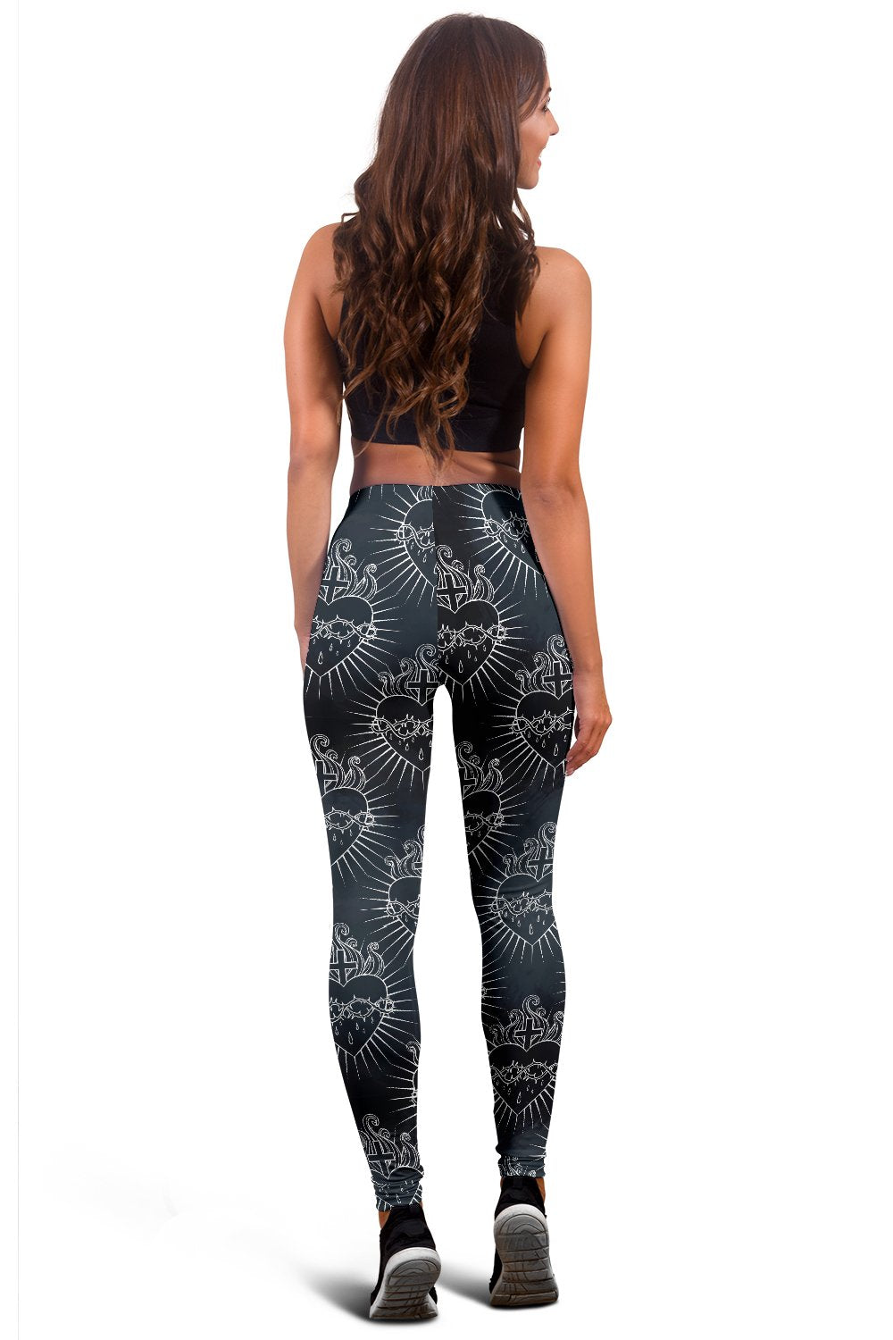 Christian Heart Tattoo Style Women Leggings