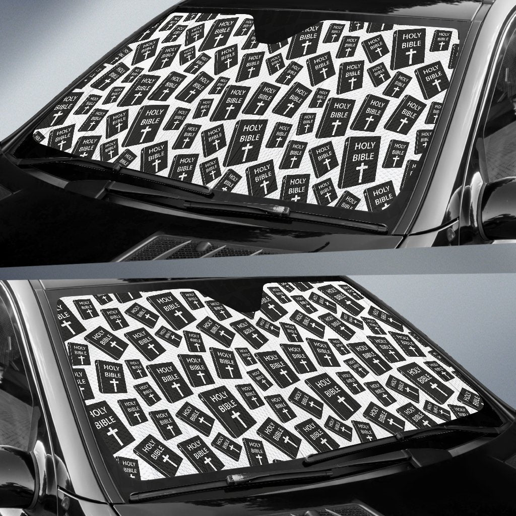 Christian Holy Bible Book Pattern Car Sun Shade For Windshield
