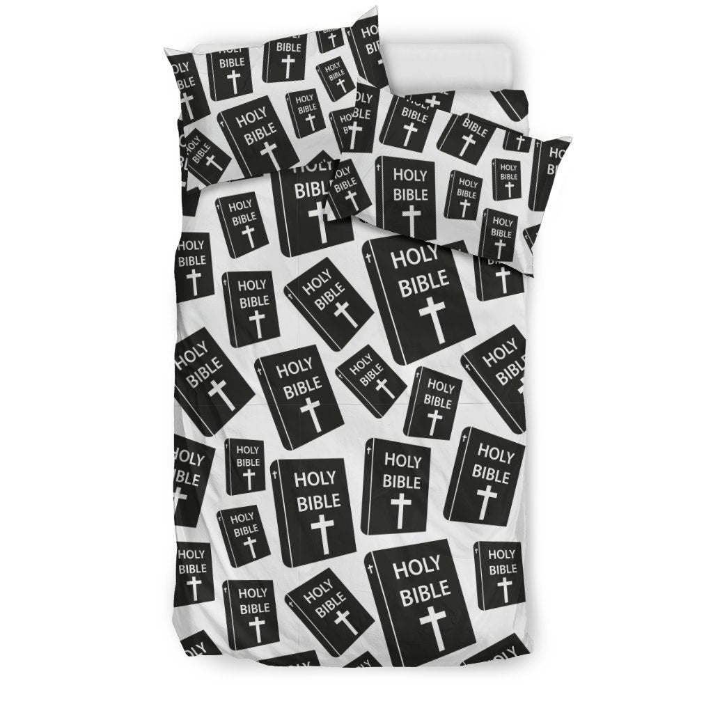 Christian Holy Bible Book Pattern Duvet Cover Bedding Set