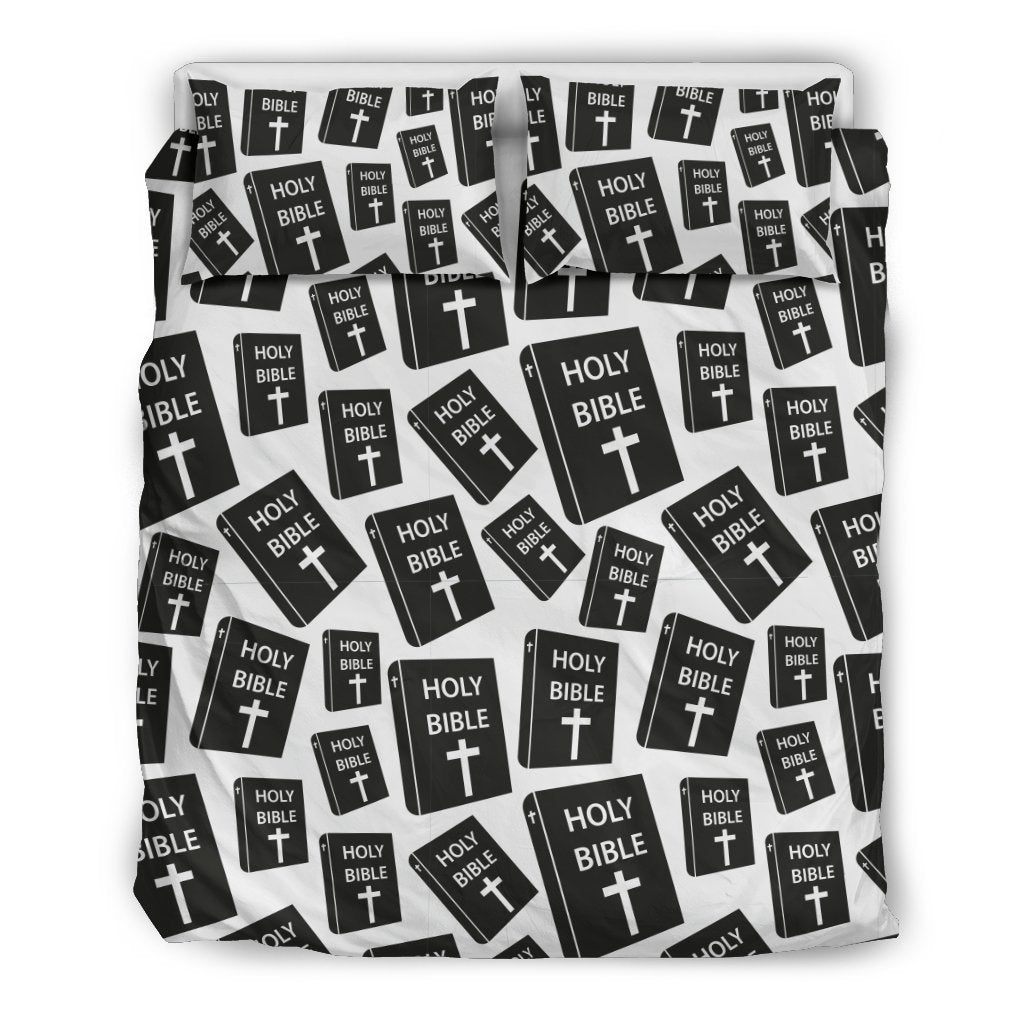 Christian Holy Bible Book Pattern Duvet Cover Bedding Set