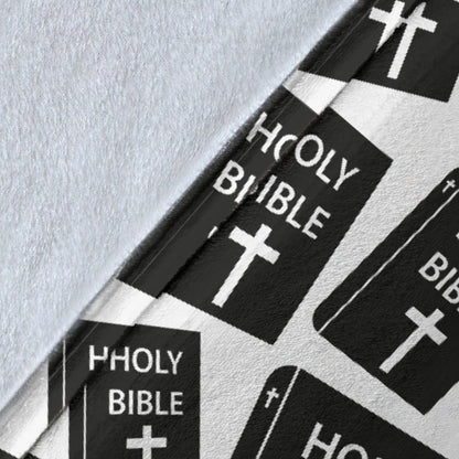 Christian Holy Bible Book Pattern Fleece Blanket
