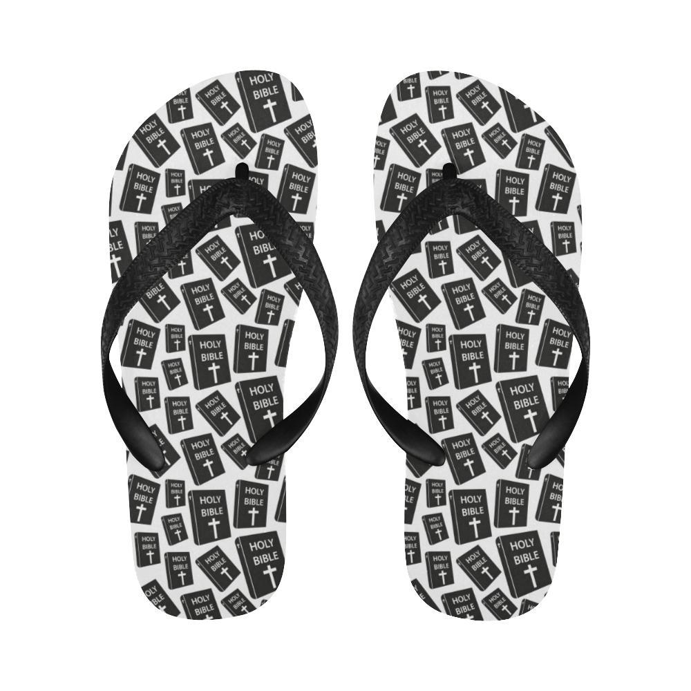 Christian Holy Bible Book Pattern Flip Flops-JTAMIGO.COM