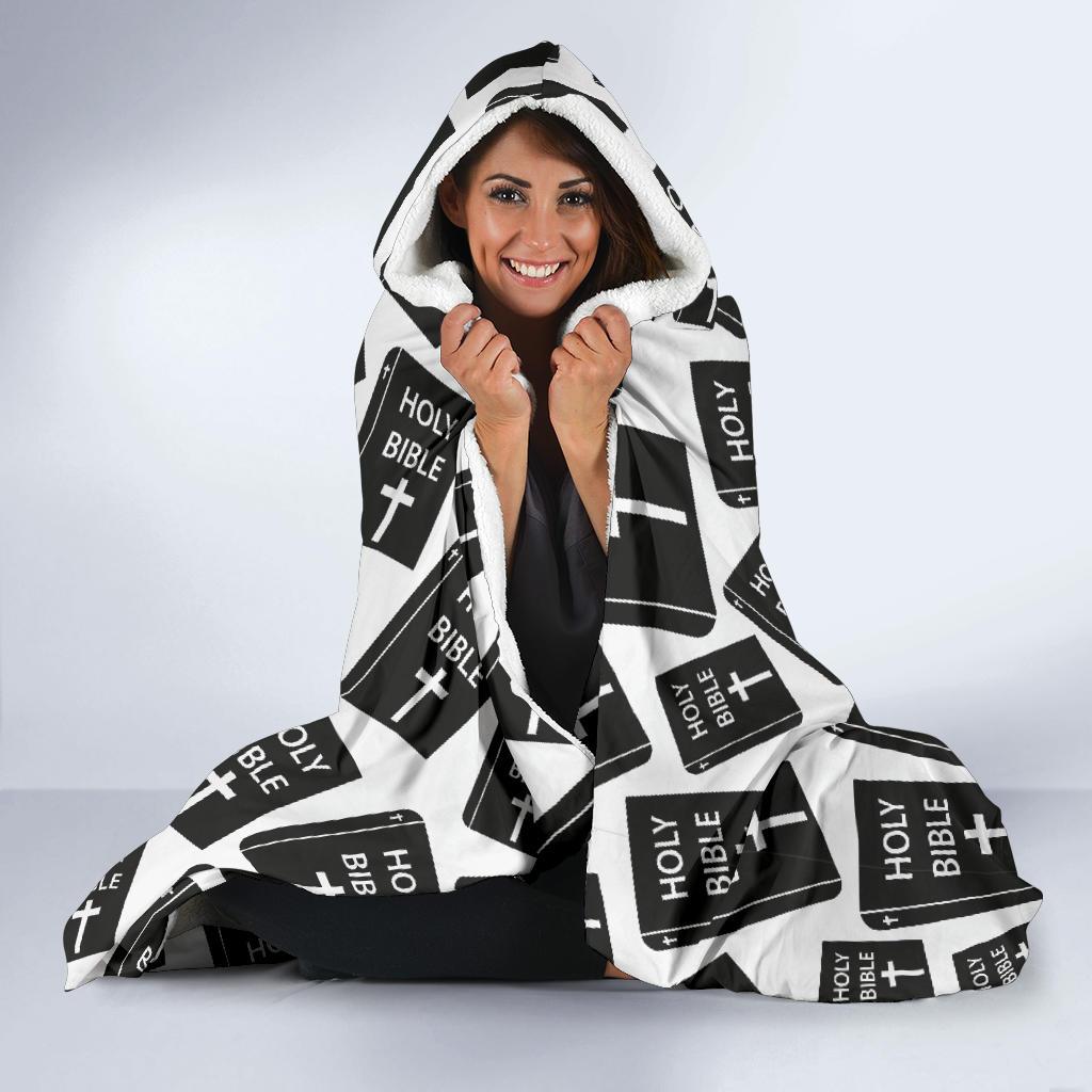 Christian Holy Bible Book Pattern Hooded Blanket-JTAMIGO.COM