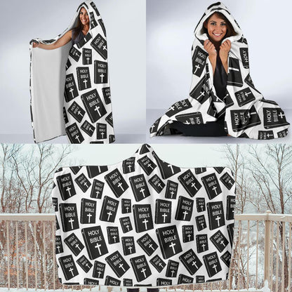 Christian Holy Bible Book Pattern Hooded Blanket-JTAMIGO.COM