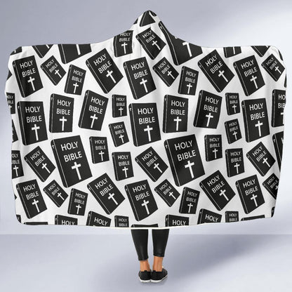 Christian Holy Bible Book Pattern Hooded Blanket-JTAMIGO.COM