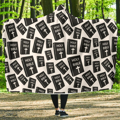 Christian Holy Bible Book Pattern Hooded Blanket-JTAMIGO.COM