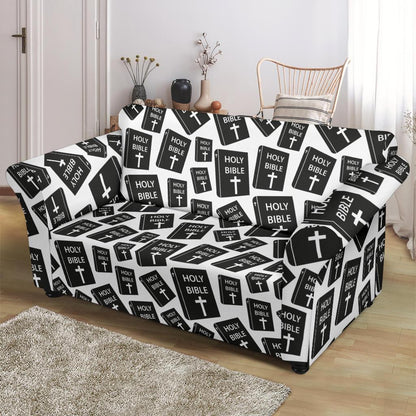 Christian Holy Bible Book Pattern Loveseat Slipcover-JTAMIGO.COM