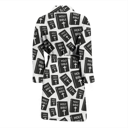 Christian Holy Bible Book Pattern Men Bath Robe-JTAMIGO.COM