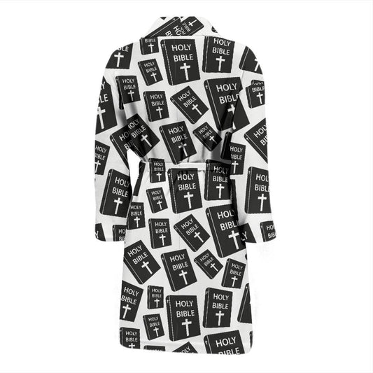 Christian Holy Bible Book Pattern Men Bath Robe-JTAMIGO.COM