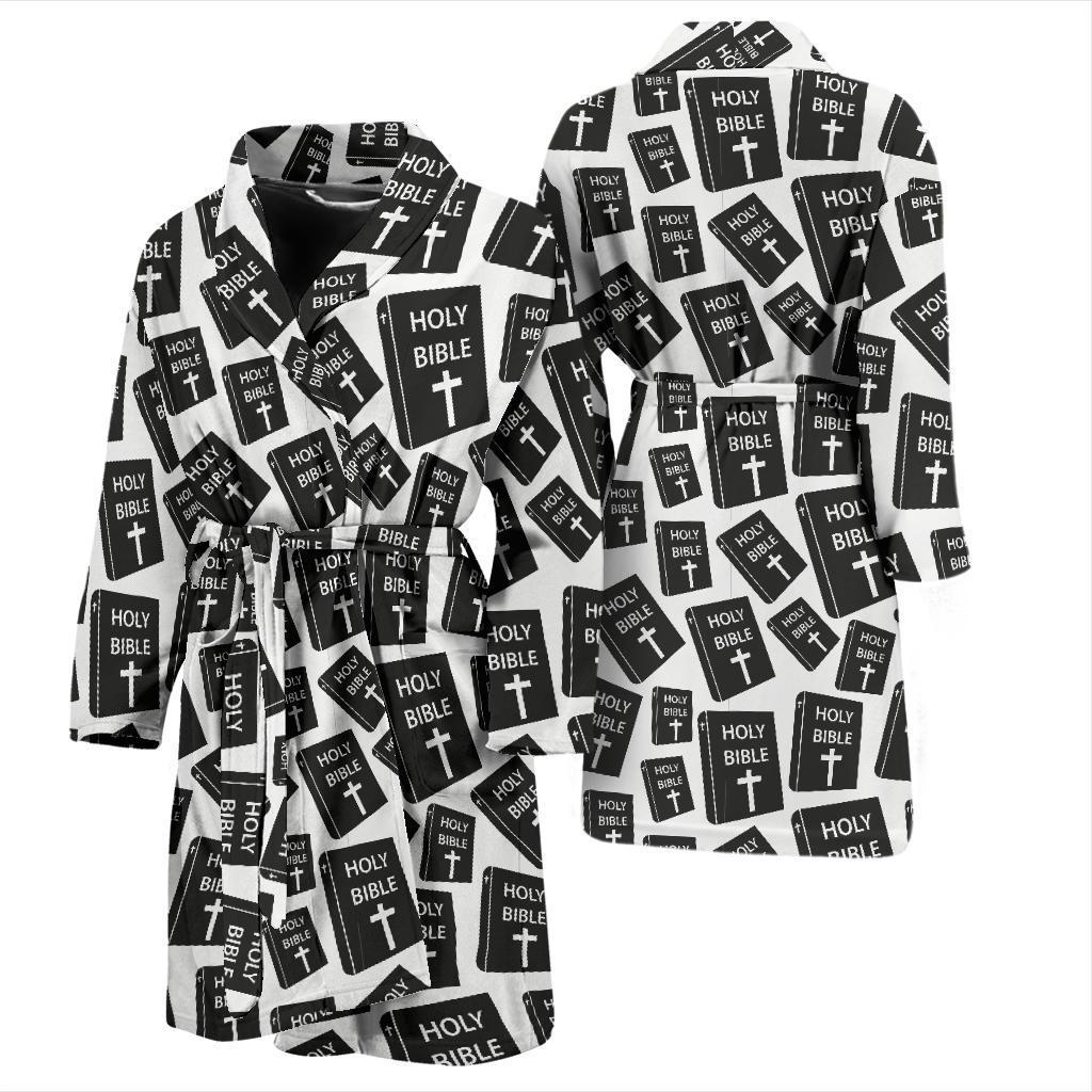 Christian Holy Bible Book Pattern Men Bath Robe-JTAMIGO.COM