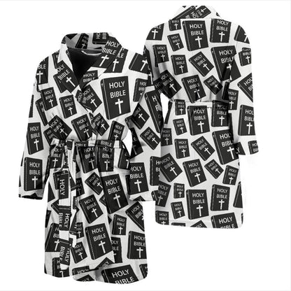 Christian Holy Bible Book Pattern Men Bath Robe-JTAMIGO.COM