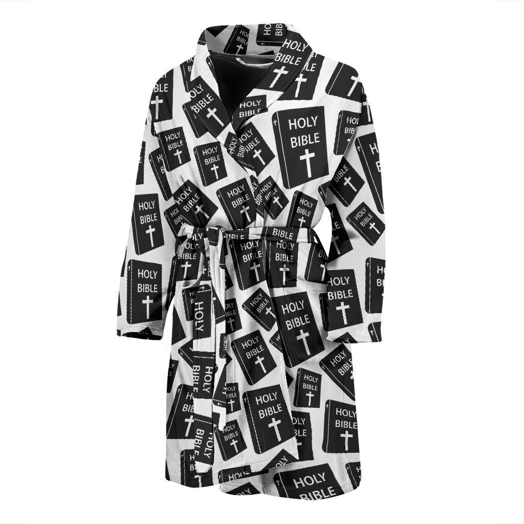 Christian Holy Bible Book Pattern Men Bath Robe-JTAMIGO.COM
