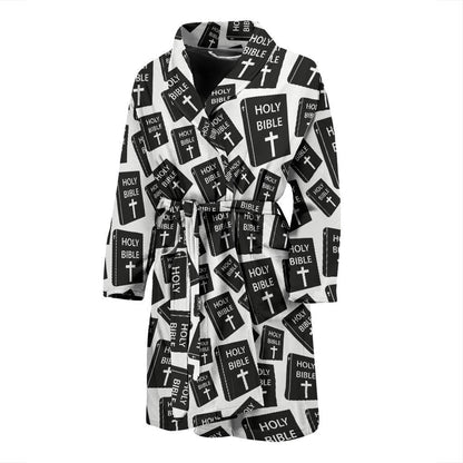 Christian Holy Bible Book Pattern Men Bath Robe-JTAMIGO.COM