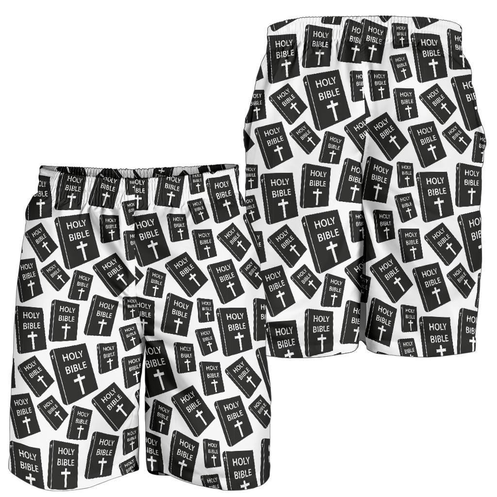 Christian Holy Bible Book Pattern Mens Shorts-JTAMIGO.COM