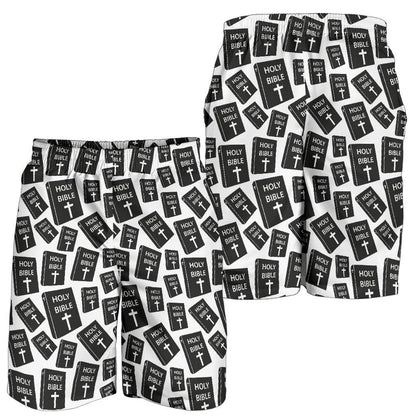 Christian Holy Bible Book Pattern Mens Shorts-JTAMIGO.COM