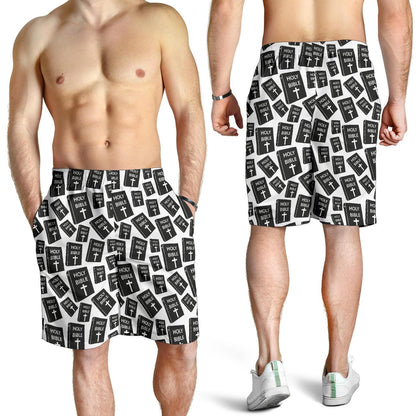 Christian Holy Bible Book Pattern Mens Shorts-JTAMIGO.COM