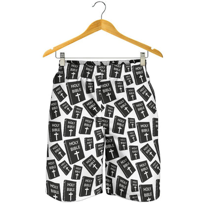 Christian Holy Bible Book Pattern Mens Shorts-JTAMIGO.COM