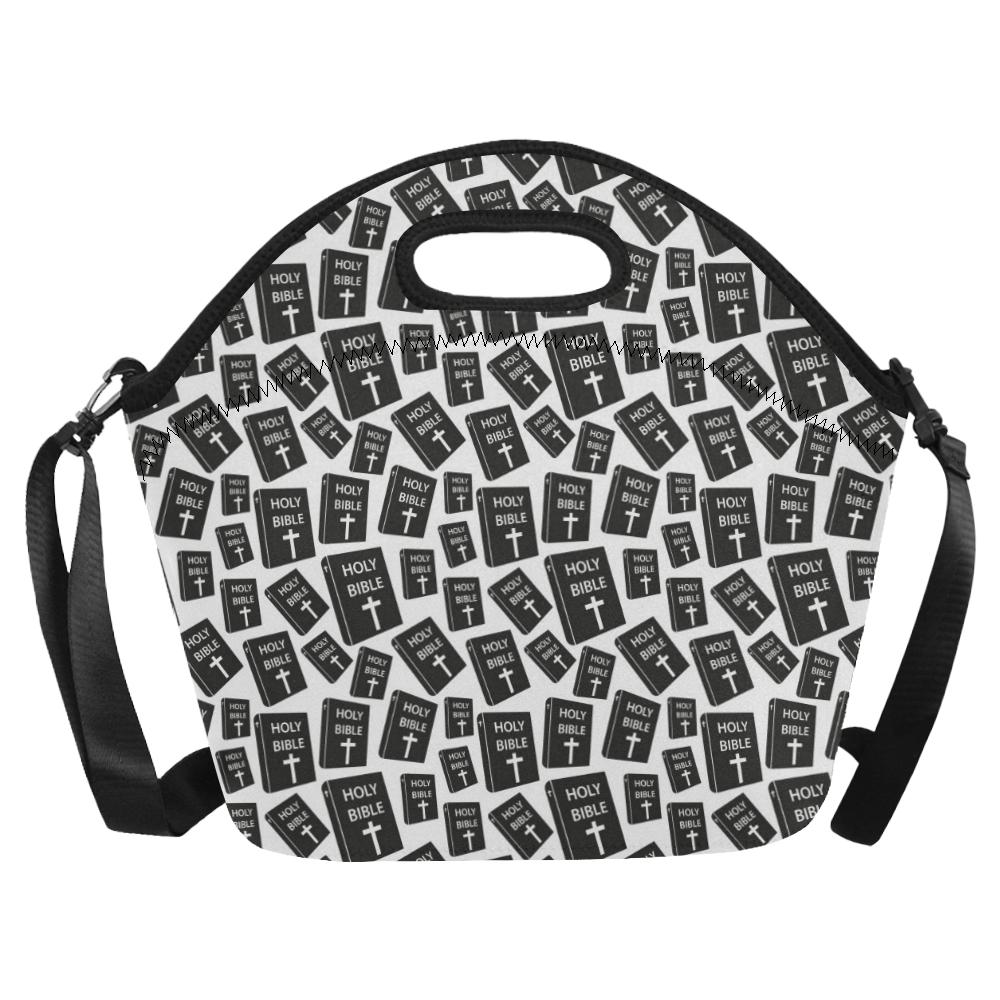Christian Holy Bible Book Pattern Neoprene Lunch Bag (Model 1669)(Large)-JTAMIGO.COM