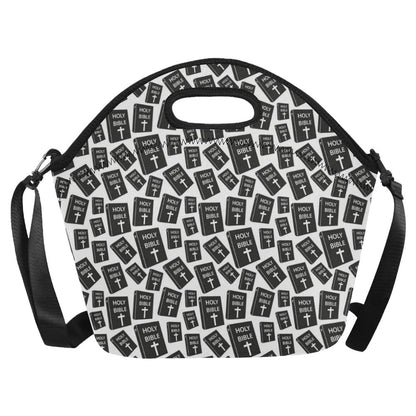 Christian Holy Bible Book Pattern Neoprene Lunch Bag (Model 1669)(Large)-JTAMIGO.COM