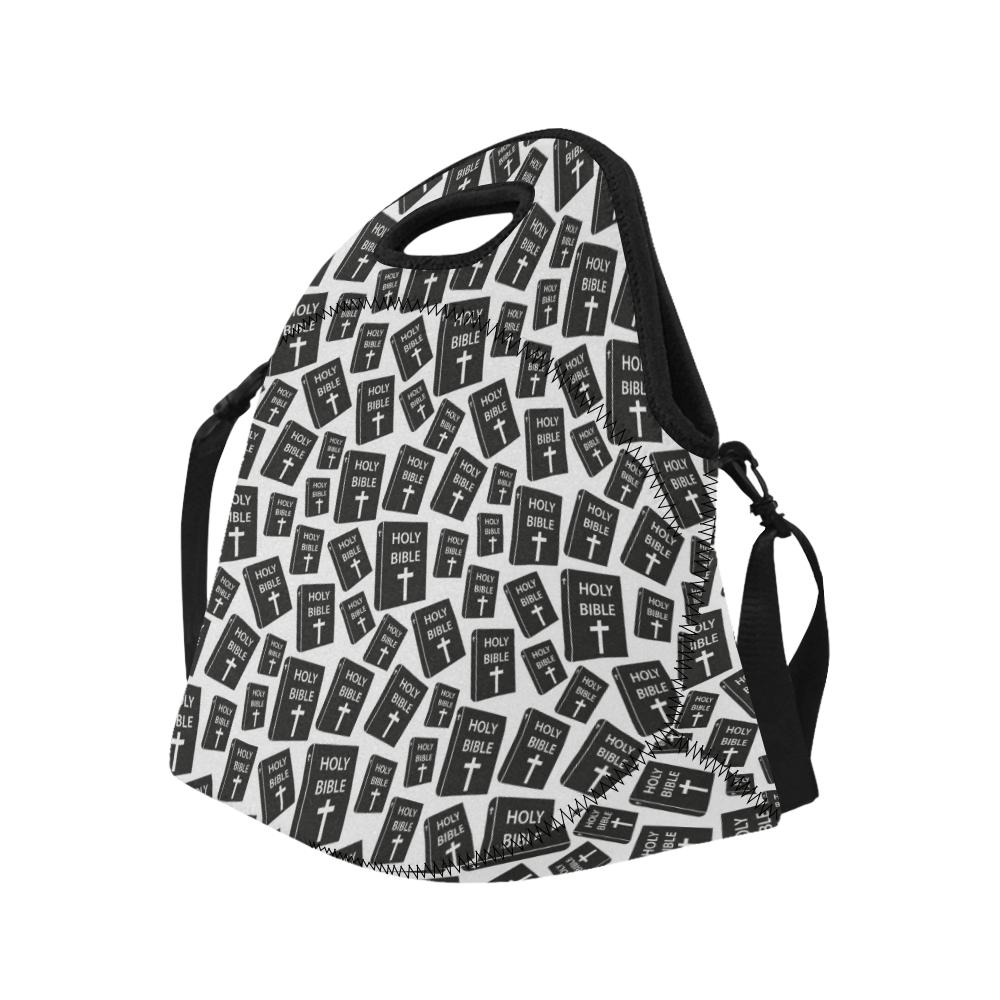Christian Holy Bible Book Pattern Neoprene Lunch Bag (Model 1669)(Large)-JTAMIGO.COM