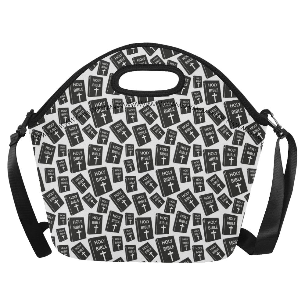 Christian Holy Bible Book Pattern Neoprene Lunch Bag (Model 1669)(Large)-JTAMIGO.COM