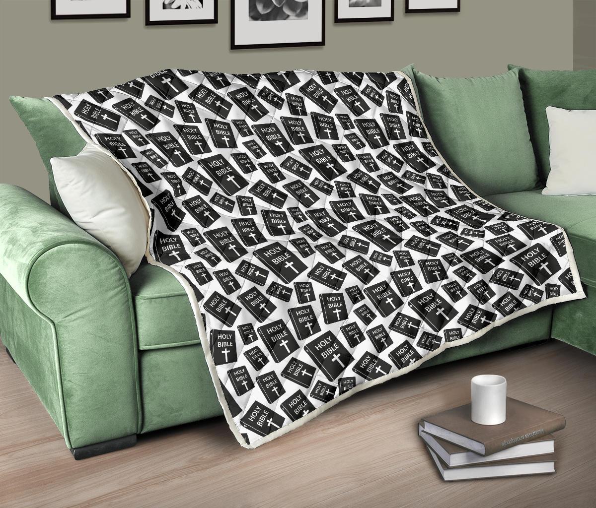 Christian Holy Bible Book Pattern Premium Quilt-JTAMIGO.COM