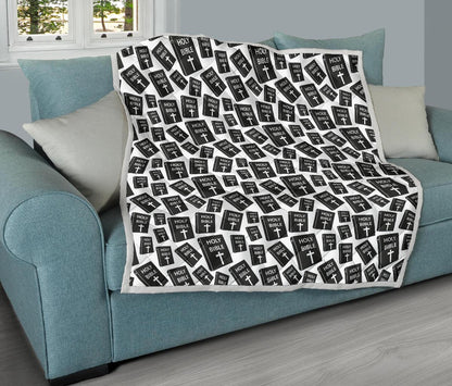 Christian Holy Bible Book Pattern Premium Quilt-JTAMIGO.COM