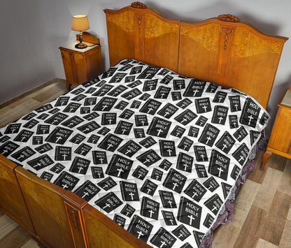 Christian Holy Bible Book Pattern Premium Quilt-JTAMIGO.COM