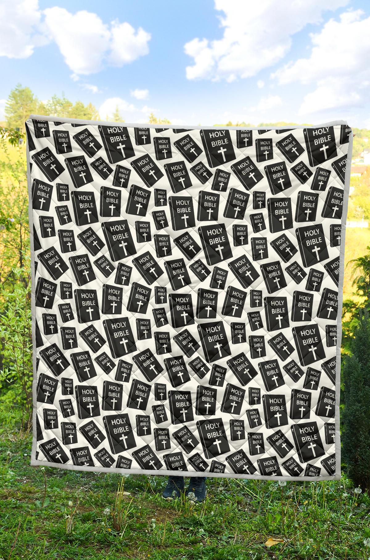 Christian Holy Bible Book Pattern Premium Quilt-JTAMIGO.COM