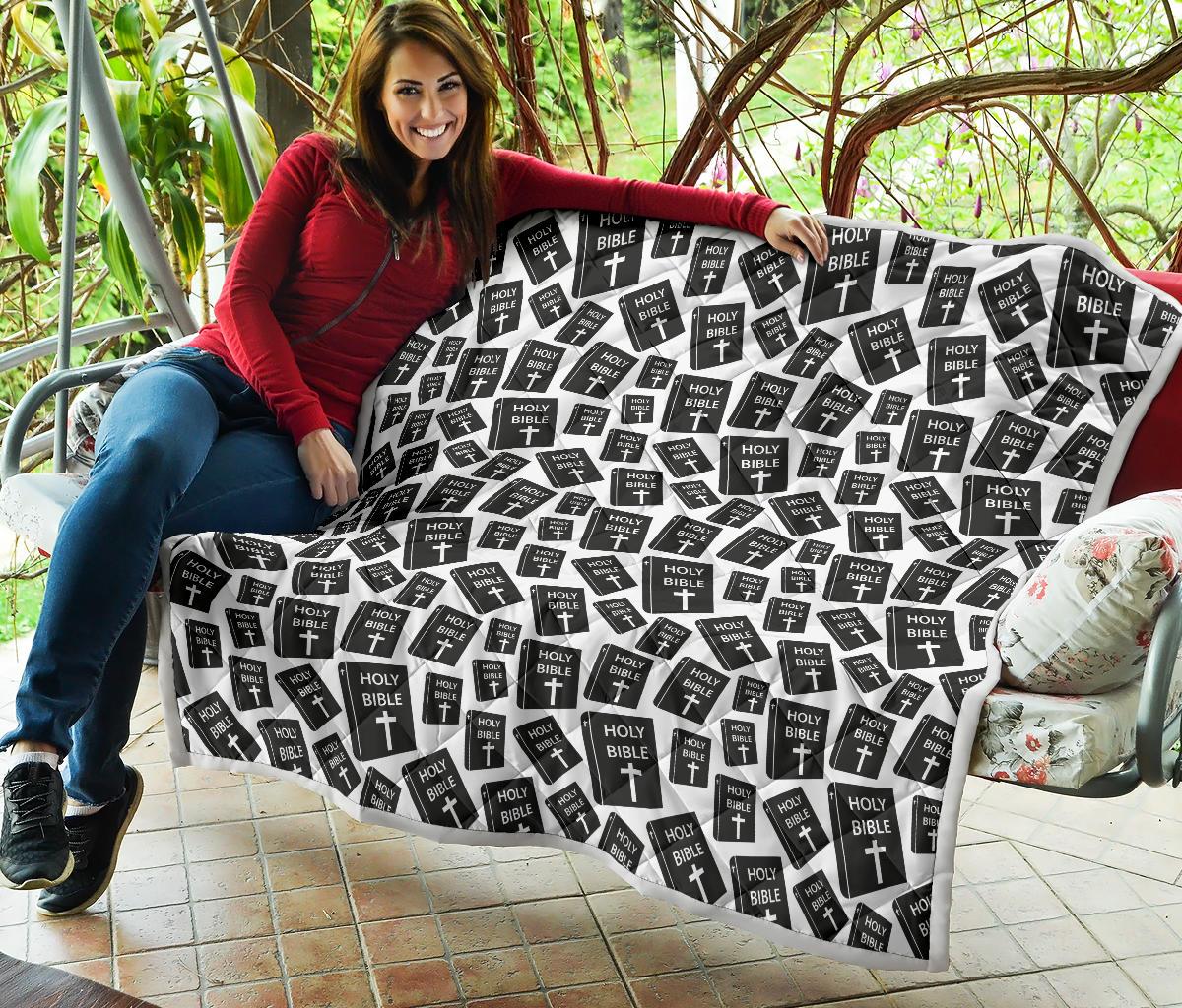 Christian Holy Bible Book Pattern Premium Quilt-JTAMIGO.COM