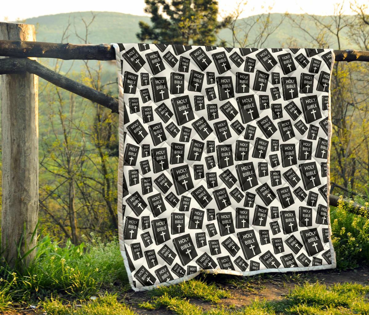 Christian Holy Bible Book Pattern Premium Quilt-JTAMIGO.COM
