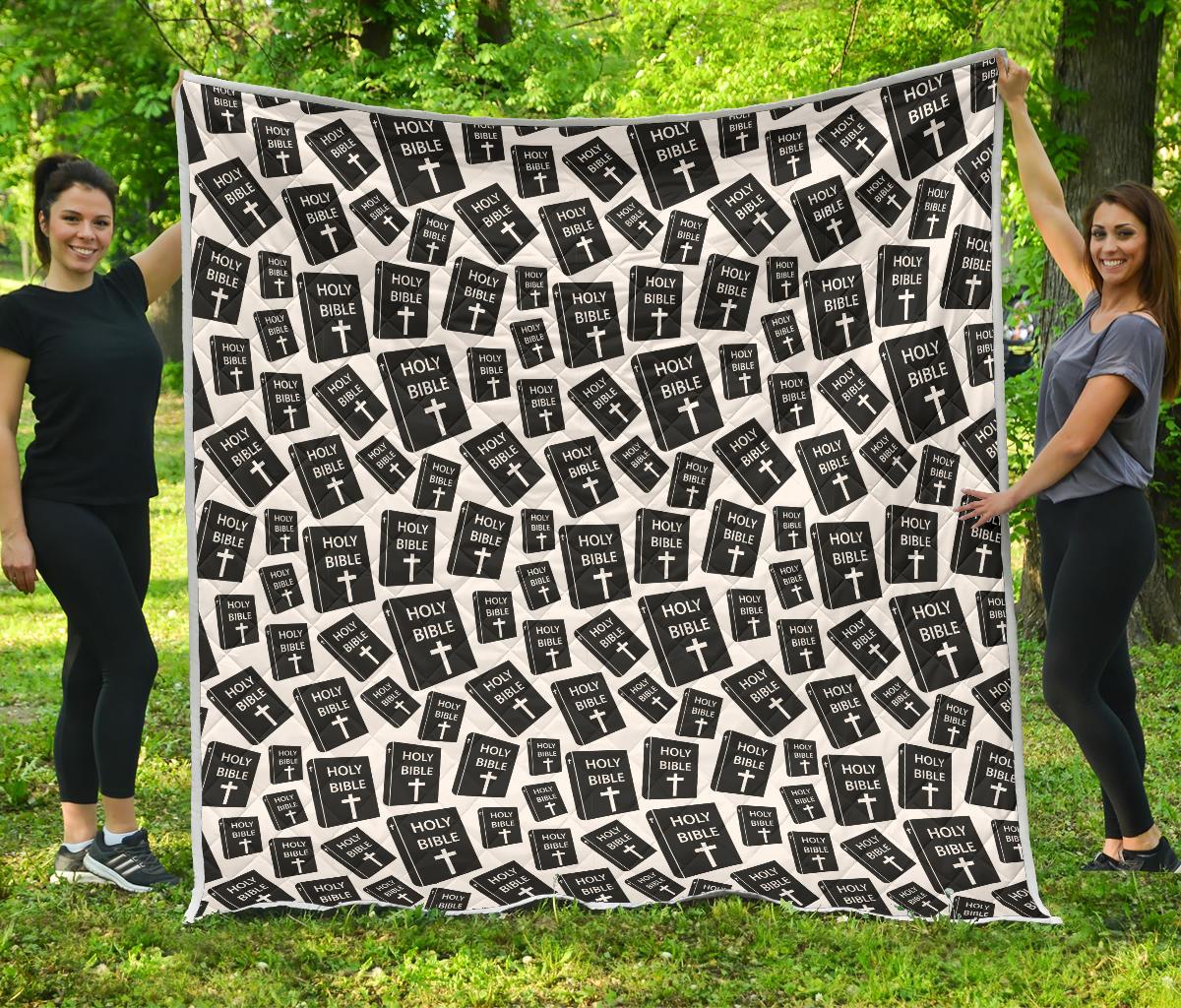 Christian Holy Bible Book Pattern Premium Quilt-JTAMIGO.COM