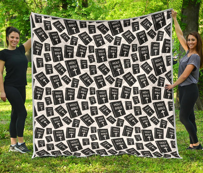Christian Holy Bible Book Pattern Premium Quilt-JTAMIGO.COM