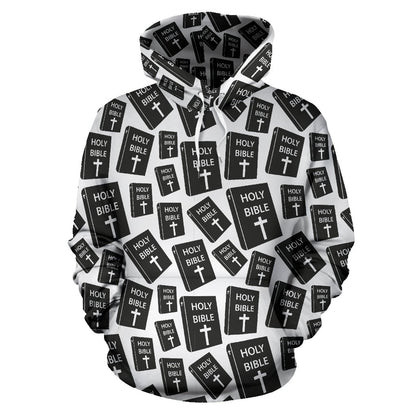 Christian Holy Bible Book Pattern Pullover Hoodie