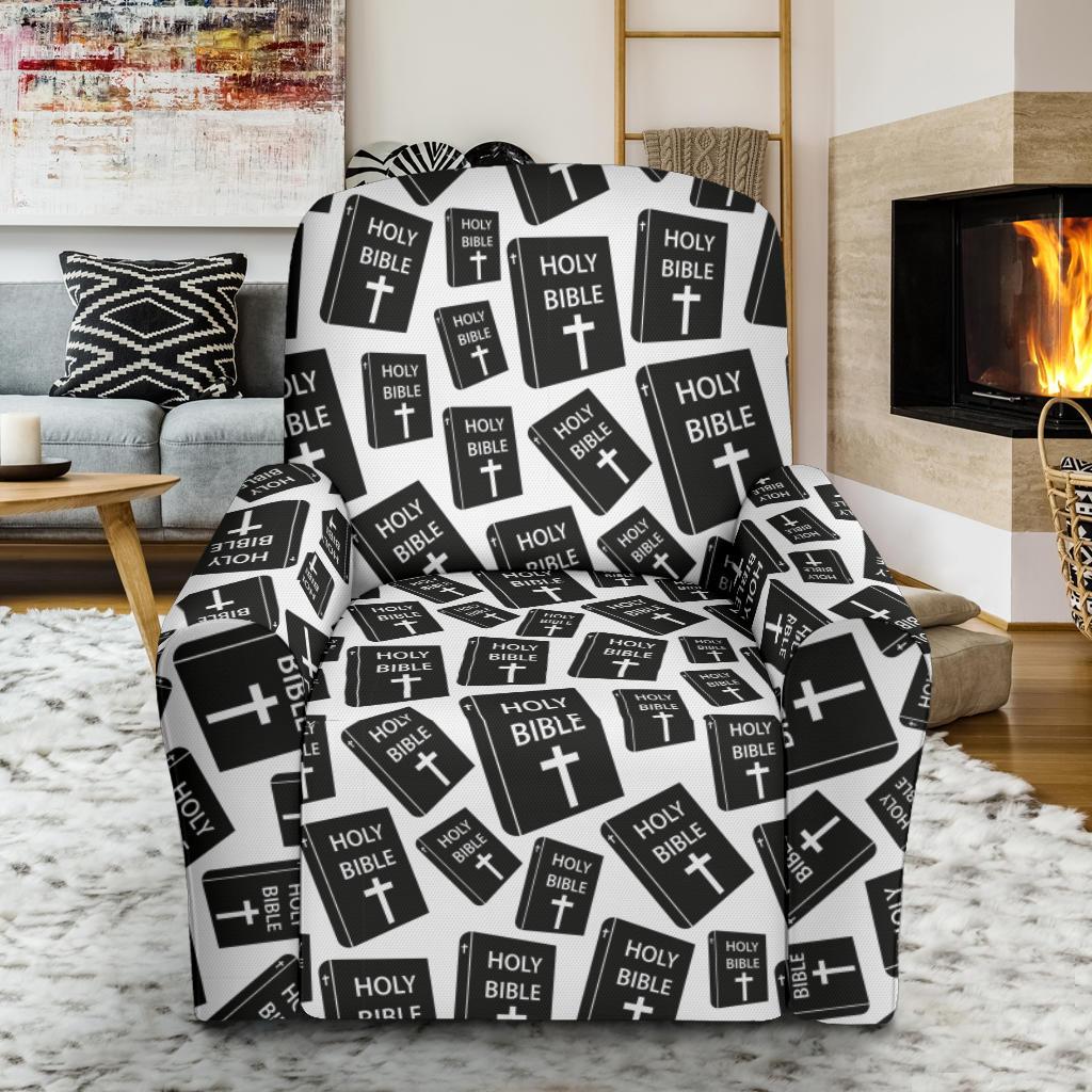 Christian Holy Bible Book Pattern Single Sofa Slipcover -JTAMIGO.COM