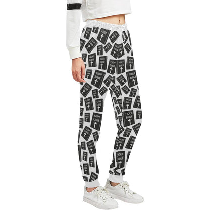 Christian Holy Bible Book Pattern Unisex Casual Sweatpants (Model L11)-JTAMIGO.COM