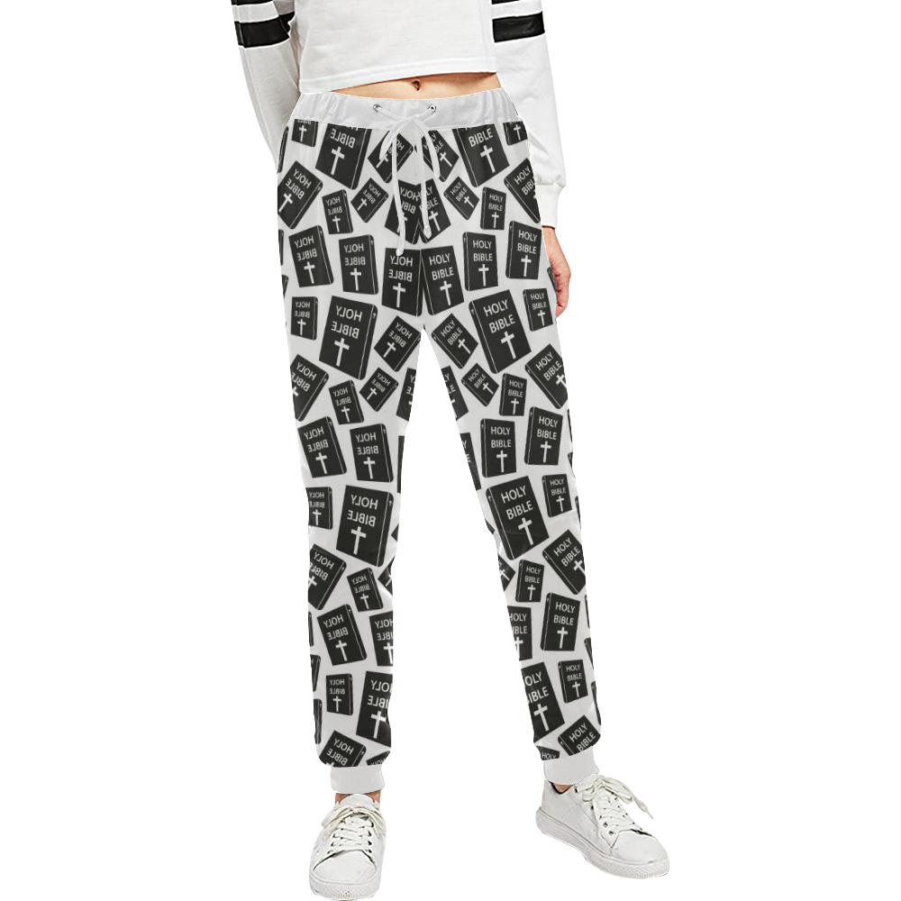 Christian Holy Bible Book Pattern Unisex Casual Sweatpants (Model L11)-JTAMIGO.COM