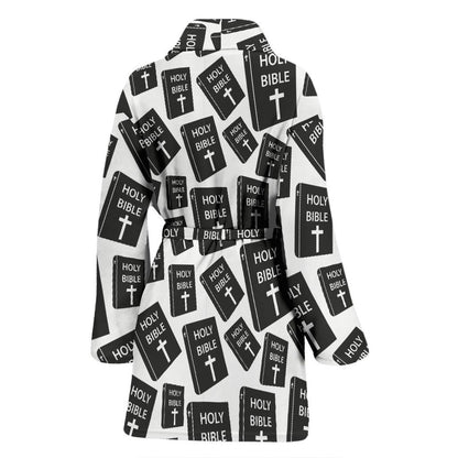 Christian Holy Bible Book Pattern Women Bath Robe-JTAMIGO.COM