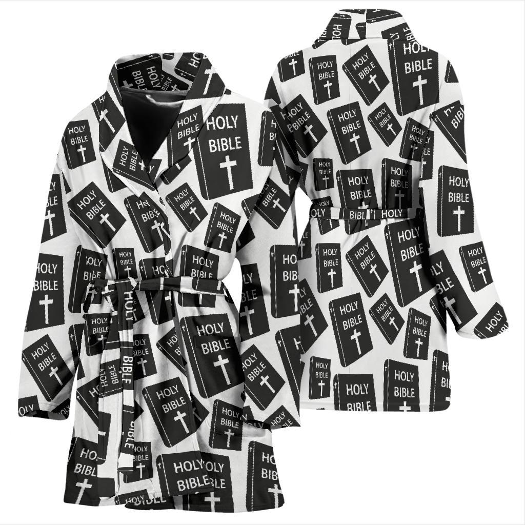 Christian Holy Bible Book Pattern Women Bath Robe-JTAMIGO.COM