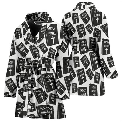 Christian Holy Bible Book Pattern Women Bath Robe-JTAMIGO.COM
