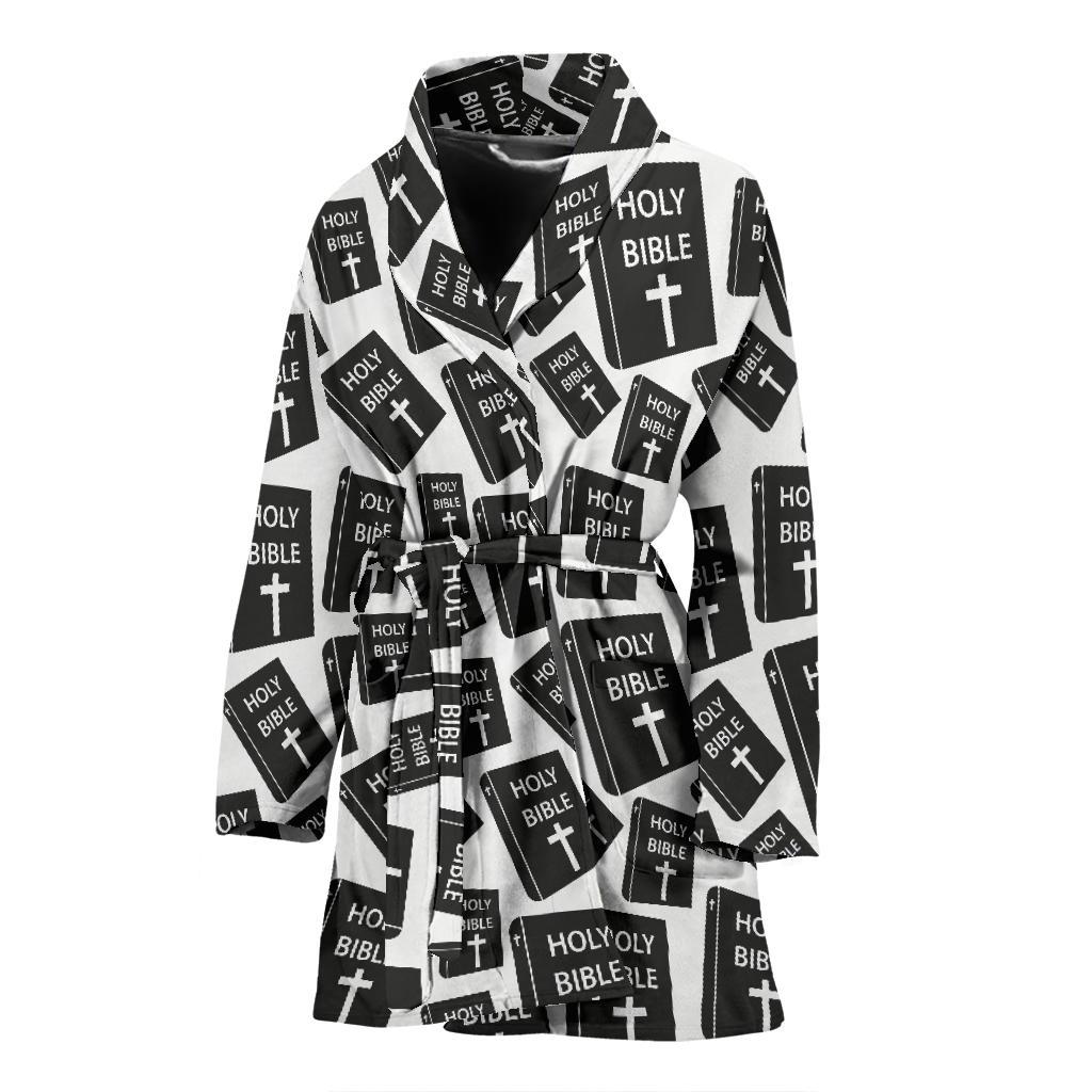 Christian Holy Bible Book Pattern Women Bath Robe-JTAMIGO.COM