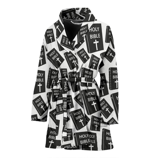 Christian Holy Bible Book Pattern Women Bath Robe-JTAMIGO.COM