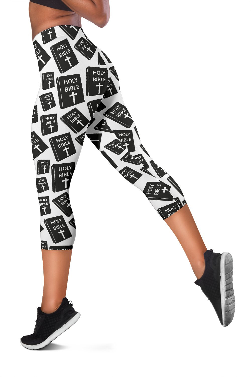 Christian Holy Bible Book Pattern Women Capris