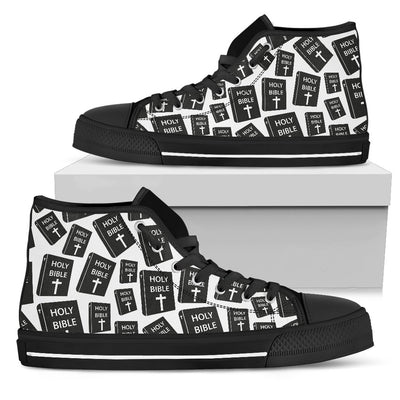 Christian Holy Bible Book Pattern Women High Top Shoes