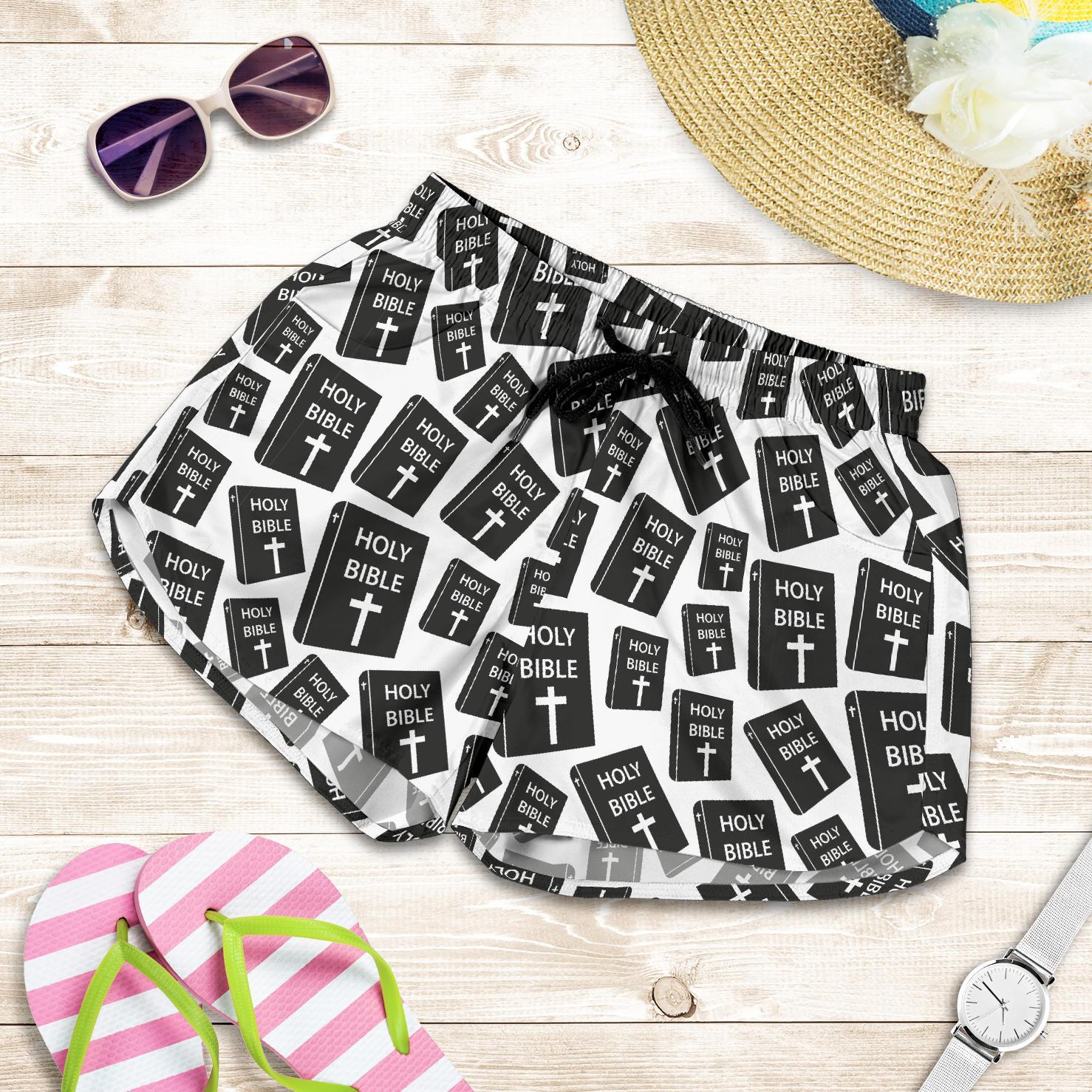 Christian Holy Bible Book Pattern Women Shorts-JTAMIGO.COM