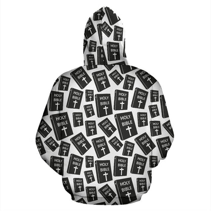Christian Holy Bible Book Pattern Zip Up Hoodie
