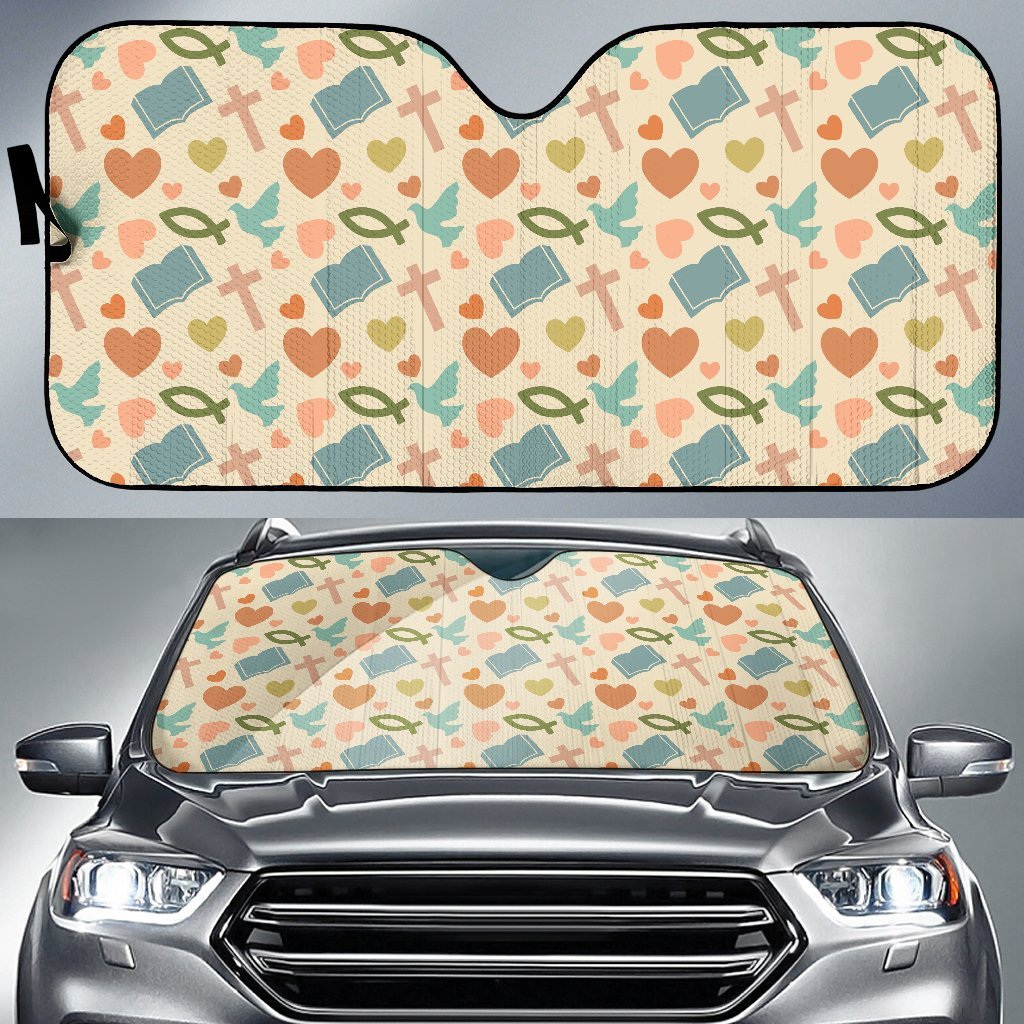 Christian Symbol Pattern Car Sun Shade For Windshield