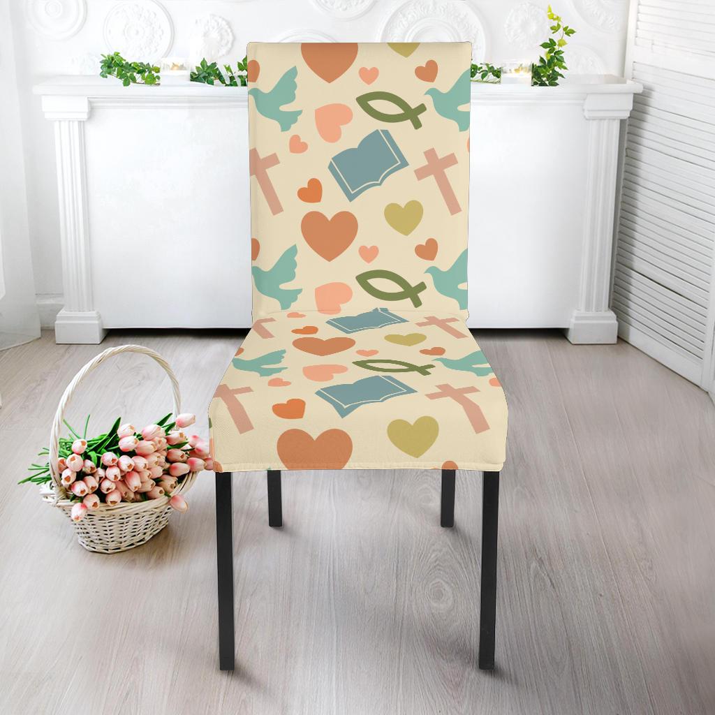 Christian Symbol Pattern Dinning Chair Slipper-JTAMIGO.COM