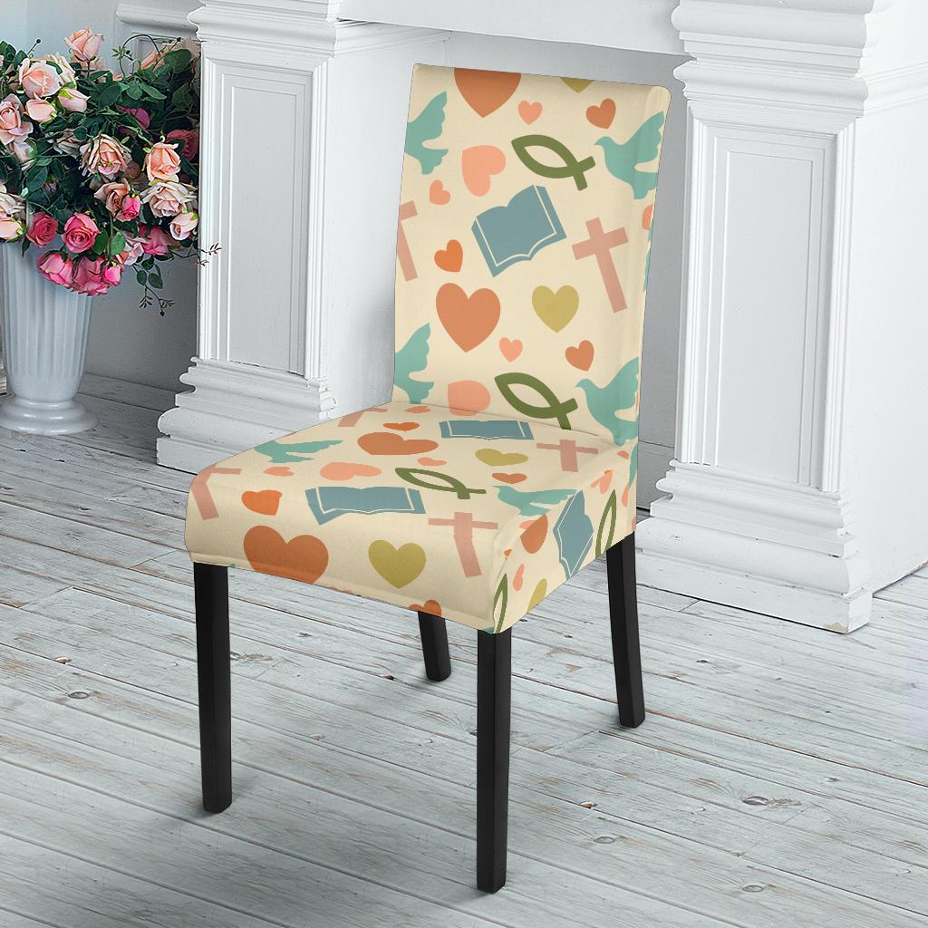 Christian Symbol Pattern Dinning Chair Slipper-JTAMIGO.COM